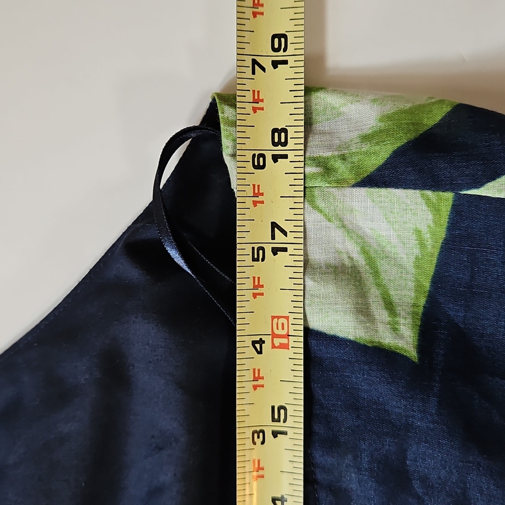 Ann Taylor Factory 14P Amalfi Palm Tropical Midi Halter Dress Cruise Resortwear - Picture 7 of 9
